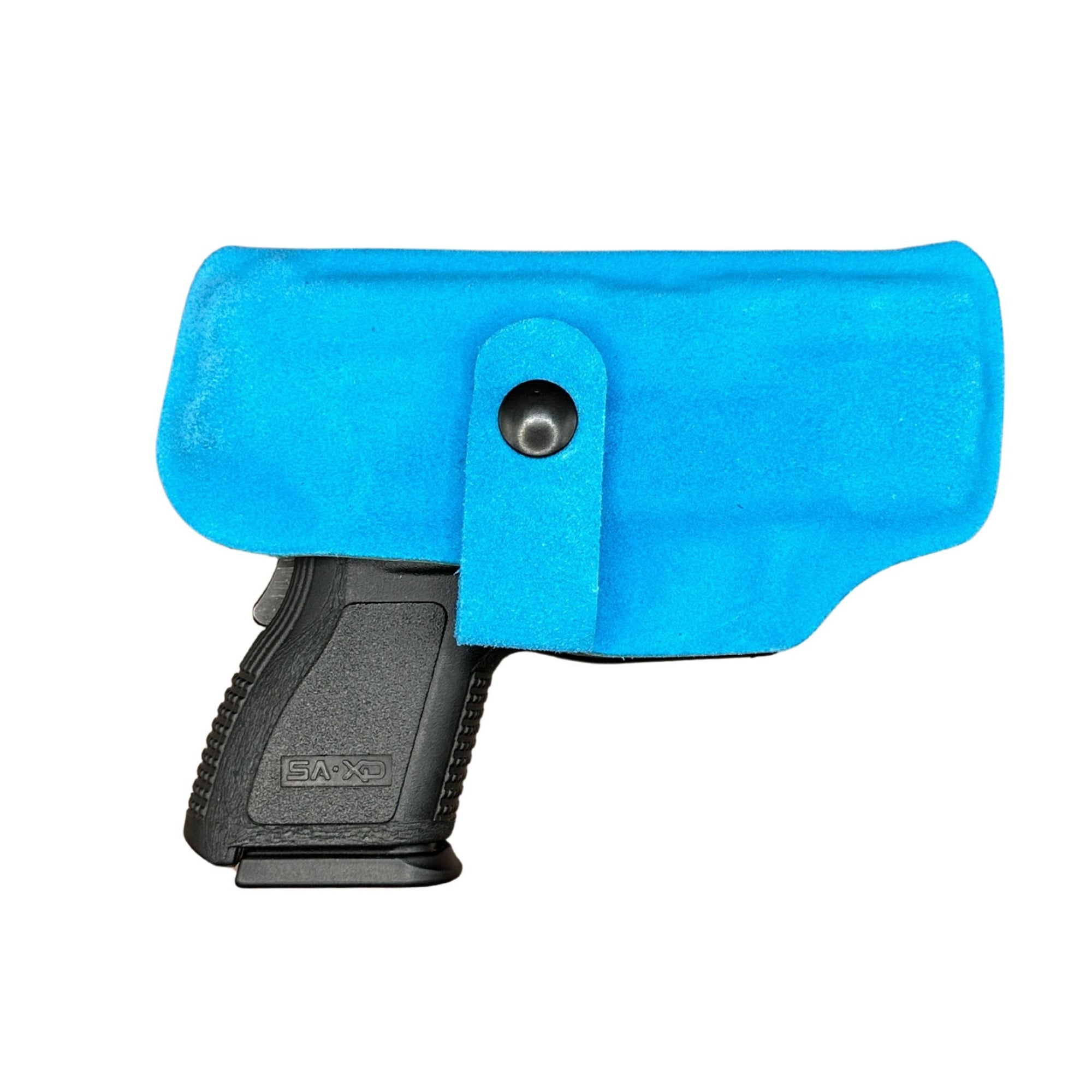 Turquoise Suede Wrapped Flashbang Bra Holster - luxurious and comfortable - concealed carry for women